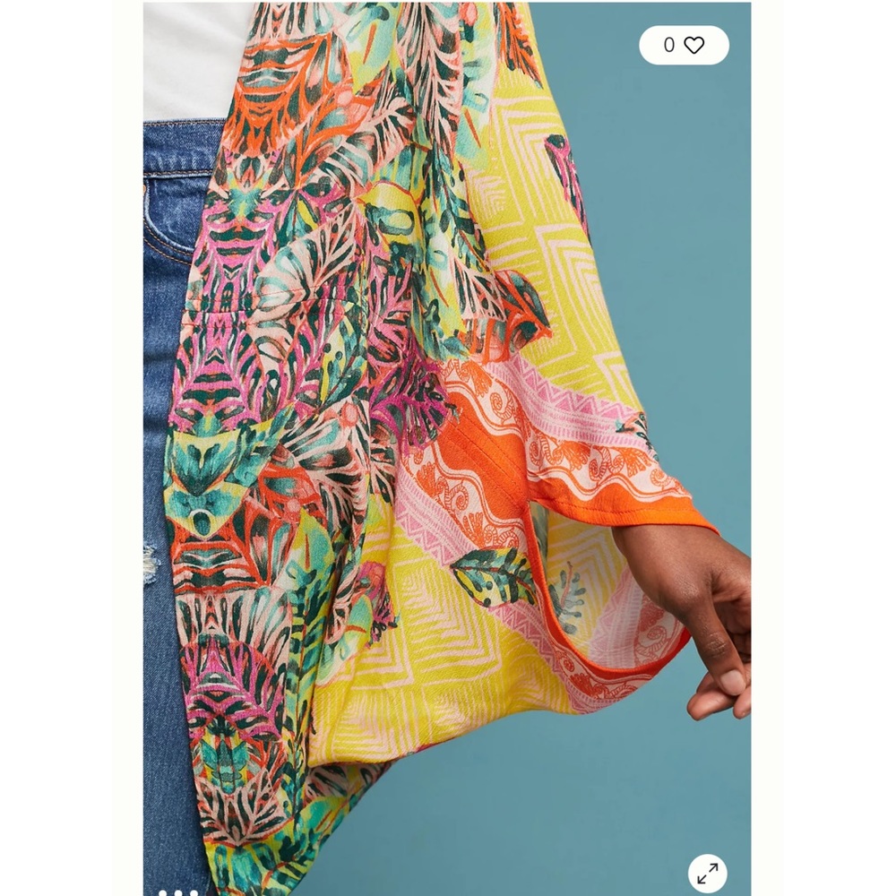Anthropologie Sigal Falling Leaves Cocoon Kimono - Picture 4 of 11